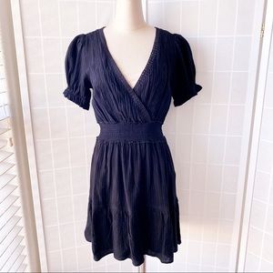 FOREVER 21 Black Striped Woven Mini Dress